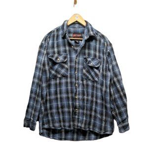 🍑Northpoint Men Super Thick Flannel Shirt Button Up Pocket Casual Plaid XL